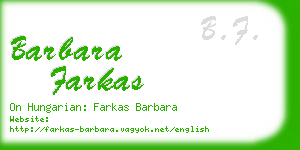 barbara farkas business card